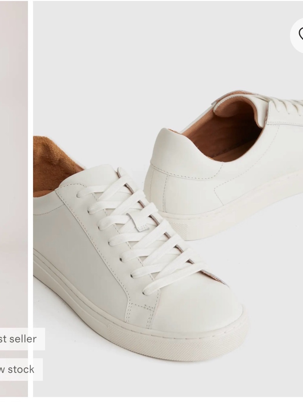 Women's Classic White Leather Sneakers - Picture 1 of 5